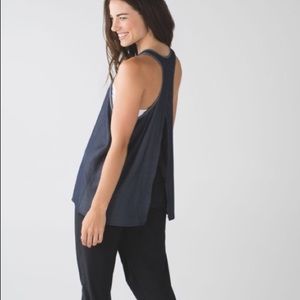Lululemon All Tied Up Tank in Deep Navy Tencel